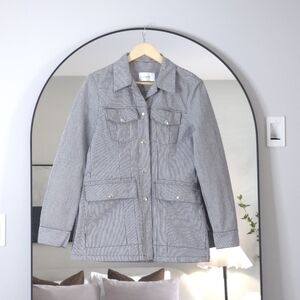 Lovechild 1979 Tailored Stripe Denim Jacket in Black & White, Size 6